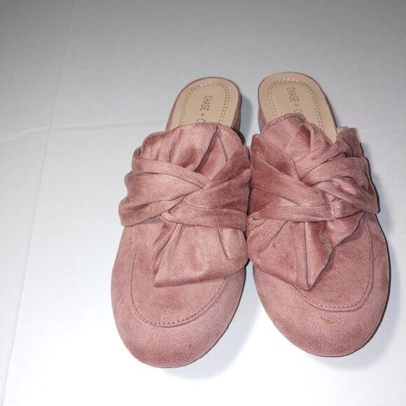_Chase + Chloe Bow Mules Size 9 Blush Pink - Picture 3 of 10